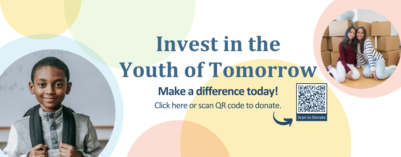 Invest in the Youth of tomorrow. Click or scan to donate.