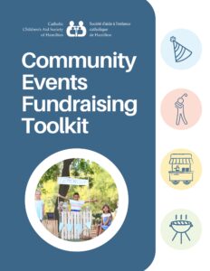 Community Events Fundraising Toolkit cover featuring a circular photo of an outdoor event.